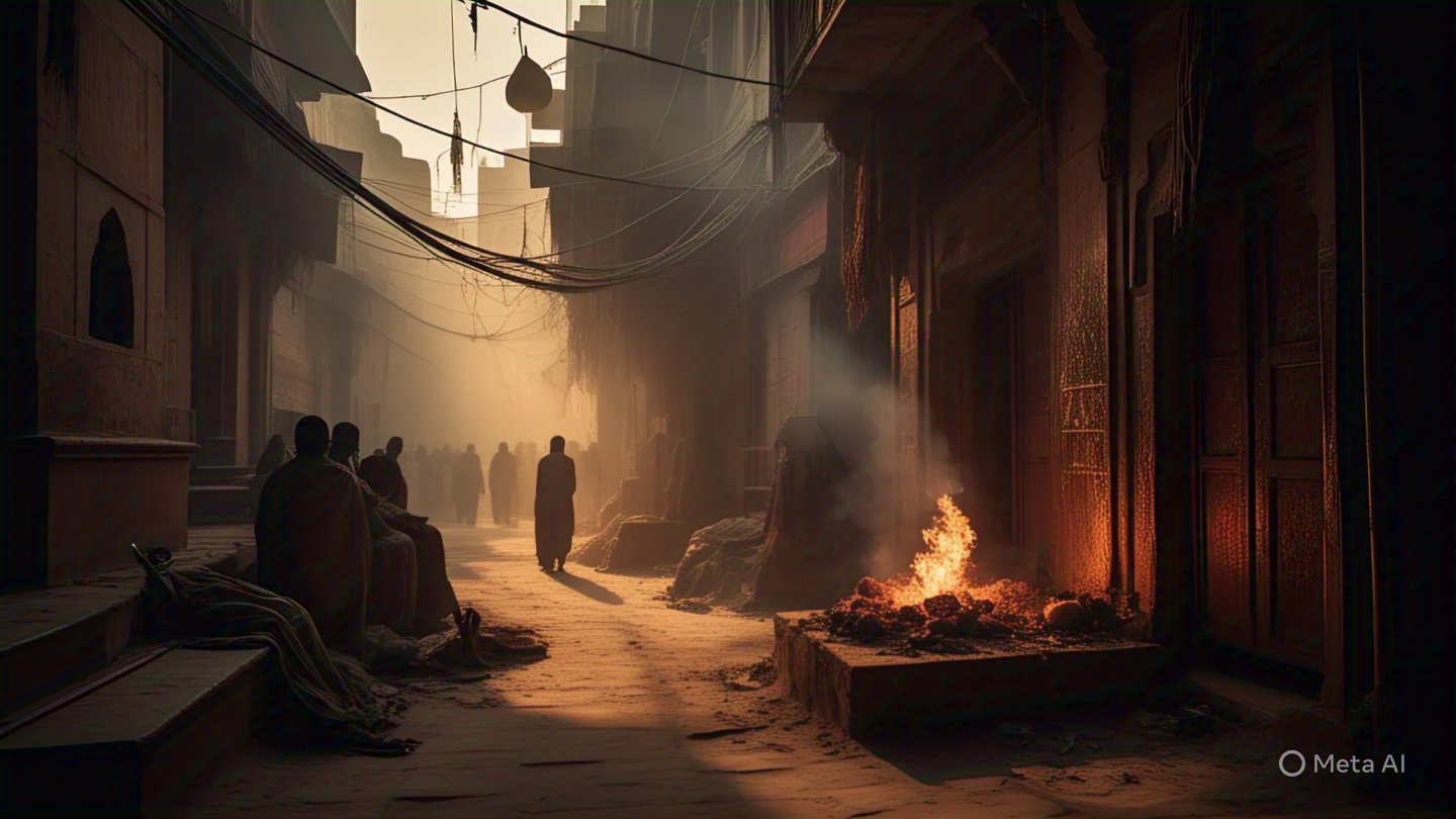 That street of Varanasi where the funeral pyre